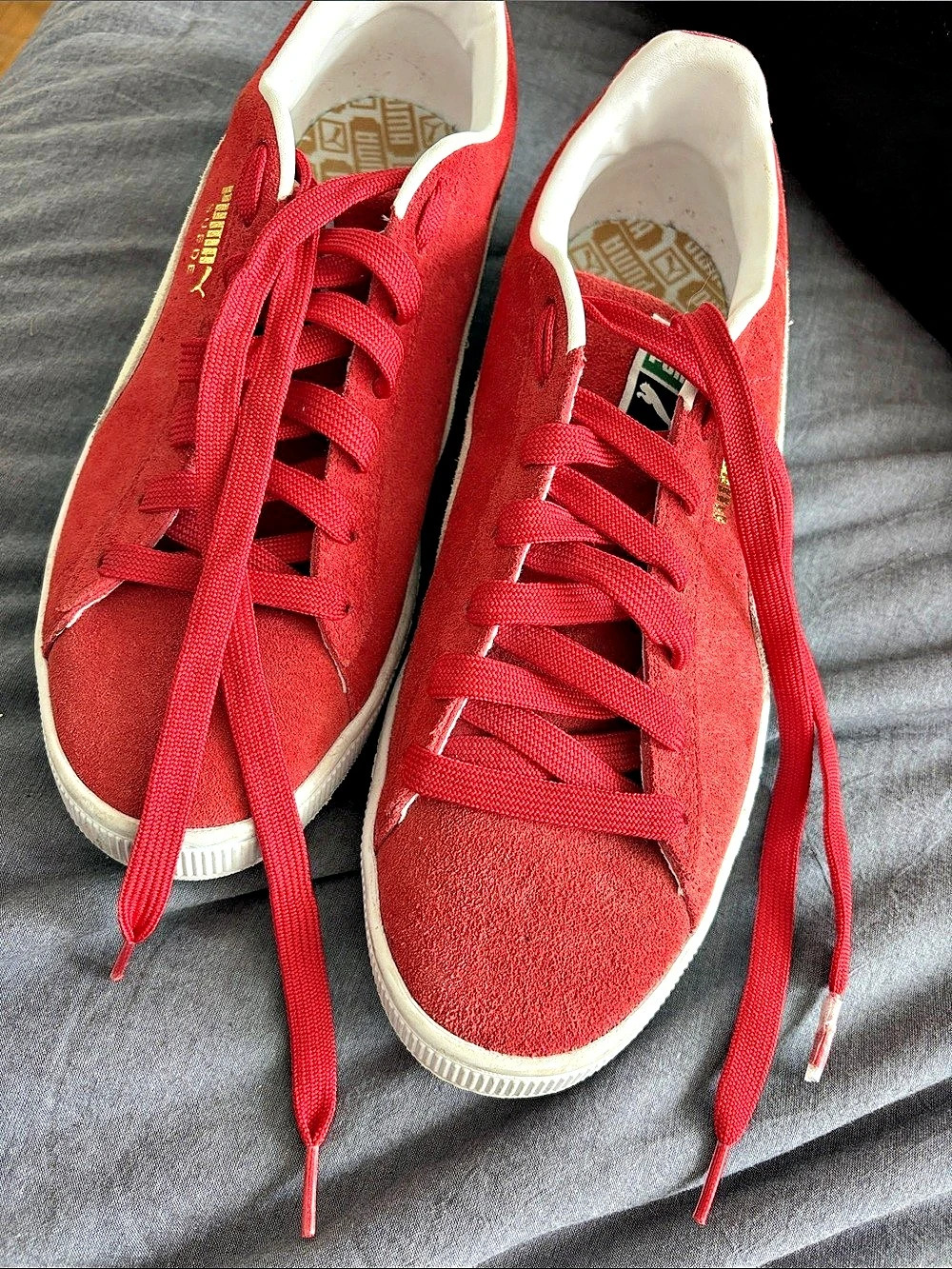 Puma Suede Classic XXI Suede Sneakers in Red & White US 13